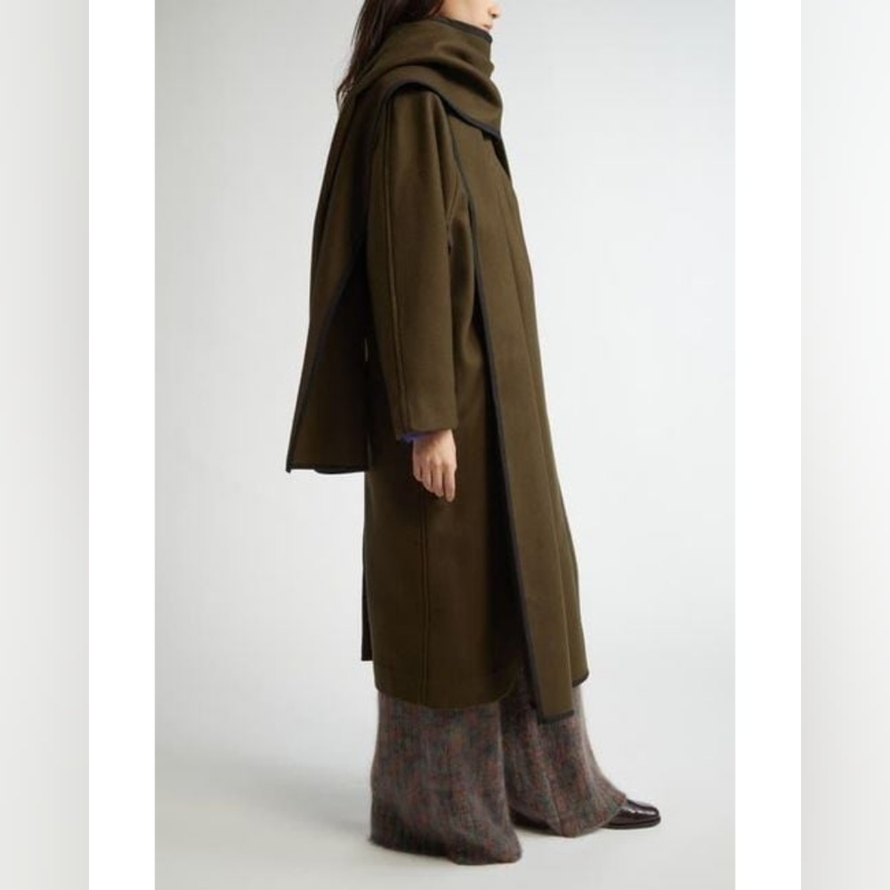 ZANKOV Women's Julien Oversize 100% Wool Coat In Brown XS/S US 2 - 4 Org $1,995 - Picture 5 of 16